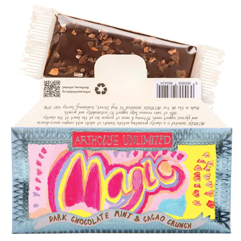Arthouse Unlimited joy size Magic dark chocolate, mint and cacao crunch bar