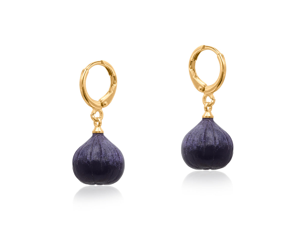 Big Metal Fig Cornucopia Earrings