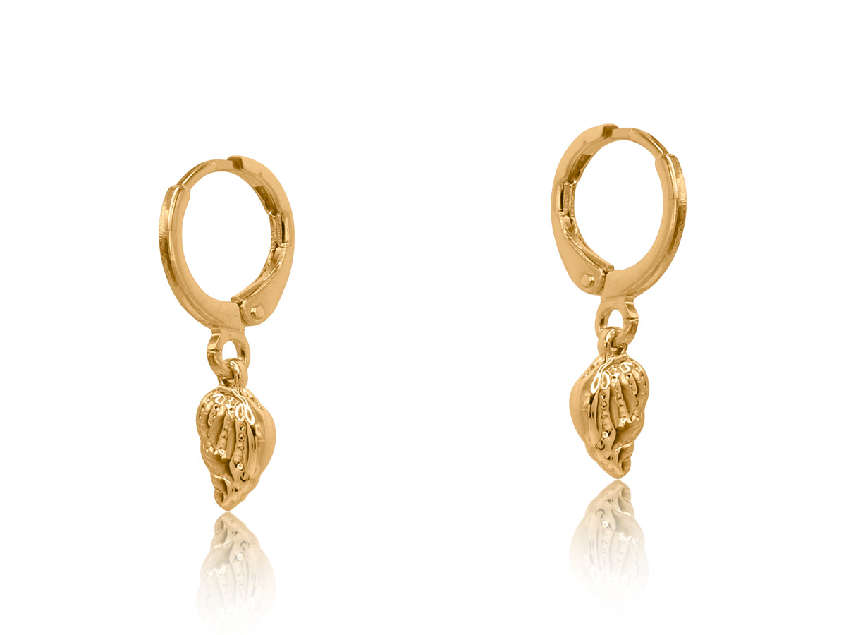 Big Metal London Lucia Sea Token Earrings in Gold