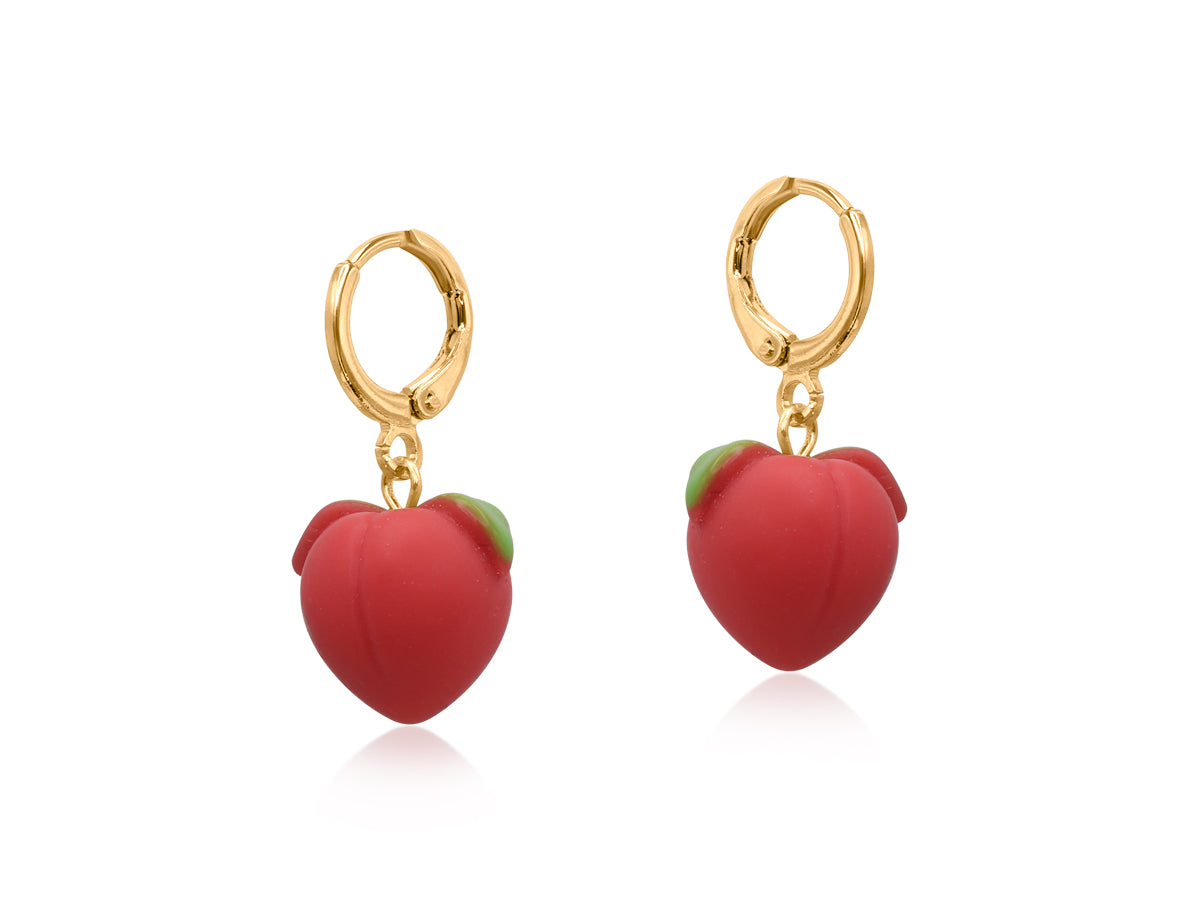 Big Metal Peach Cornucopia Earrings