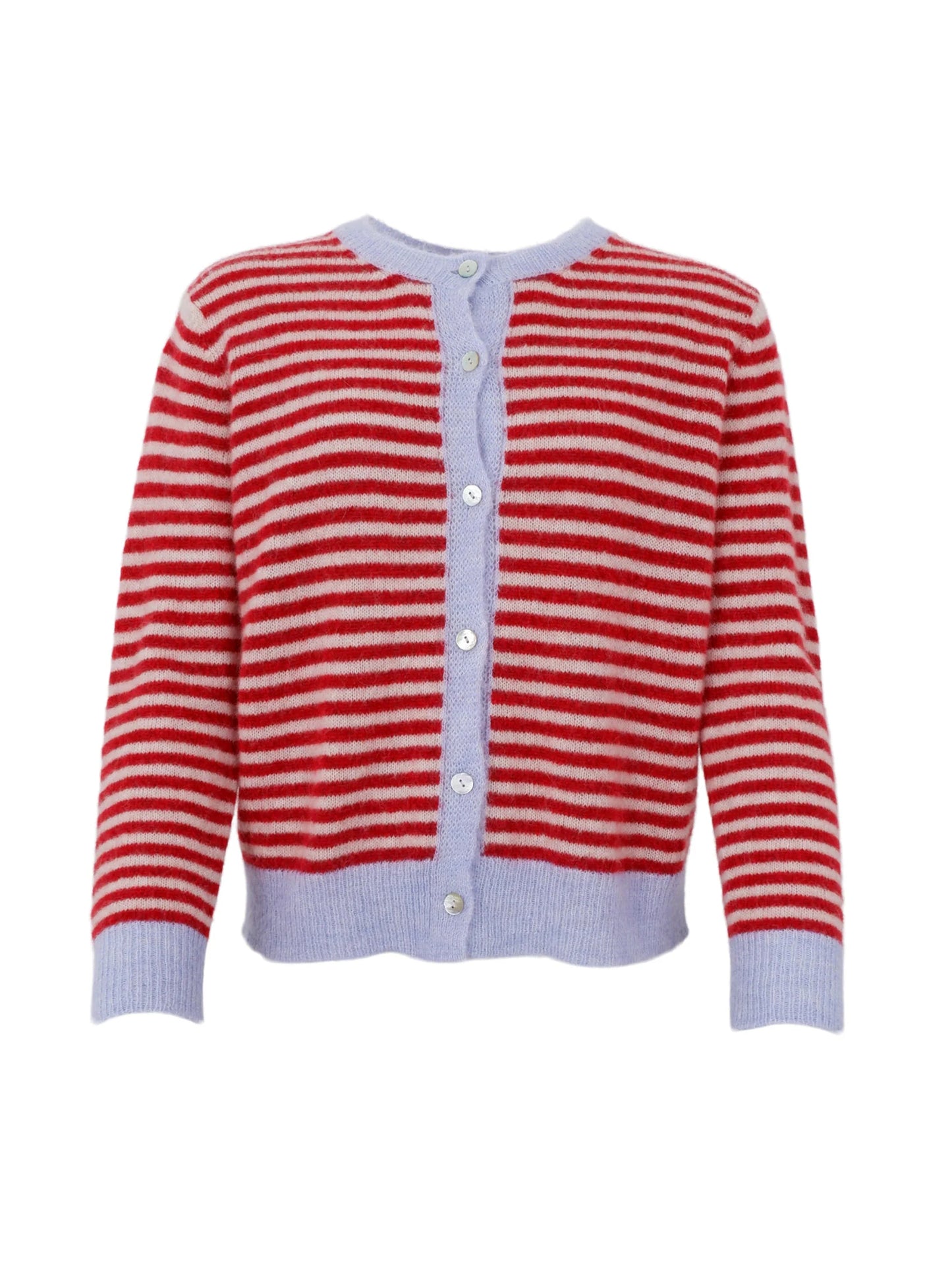 Black Colour Dell Striped cardigan in red