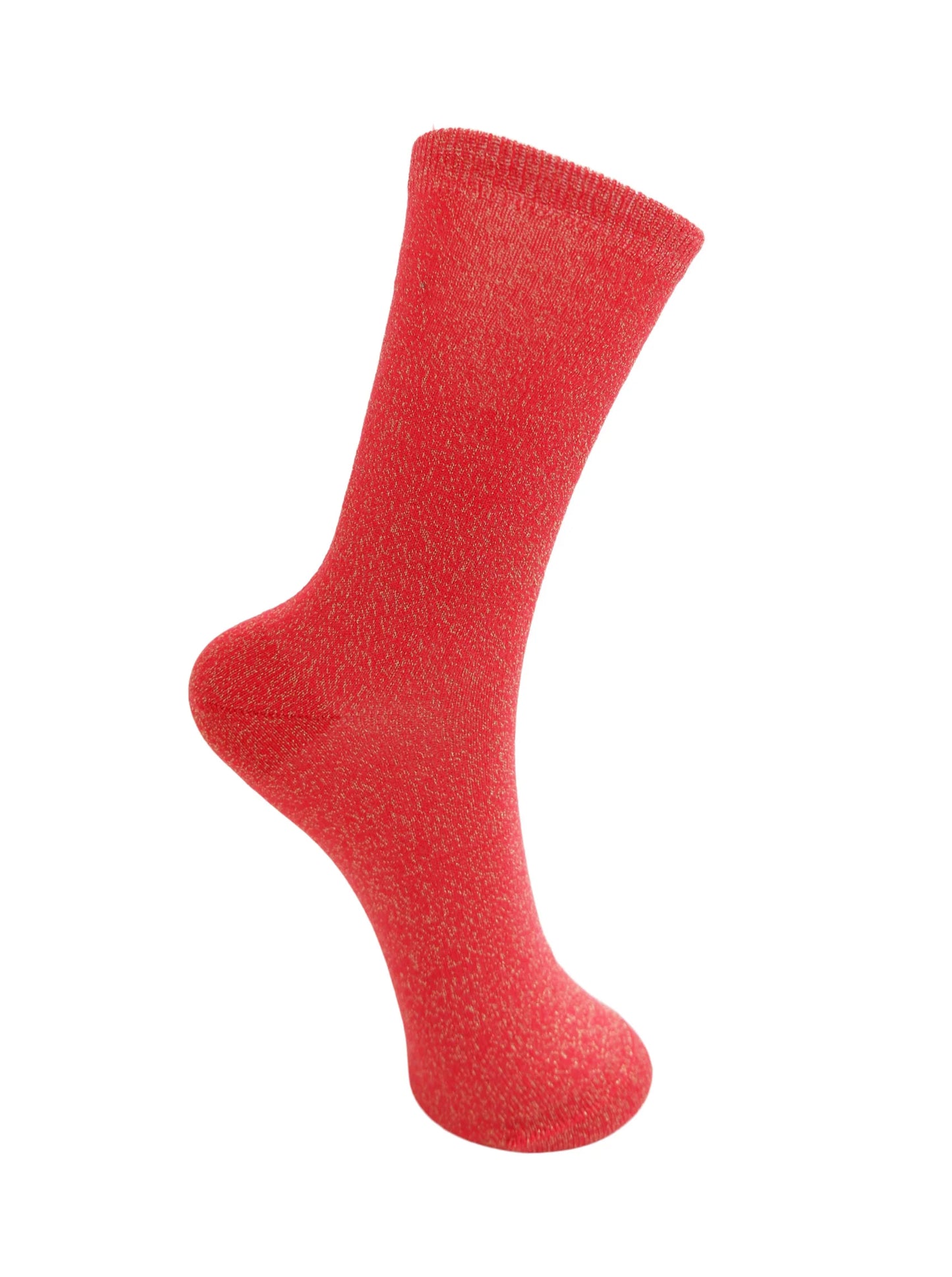 Black colour lurex socks in rouge
