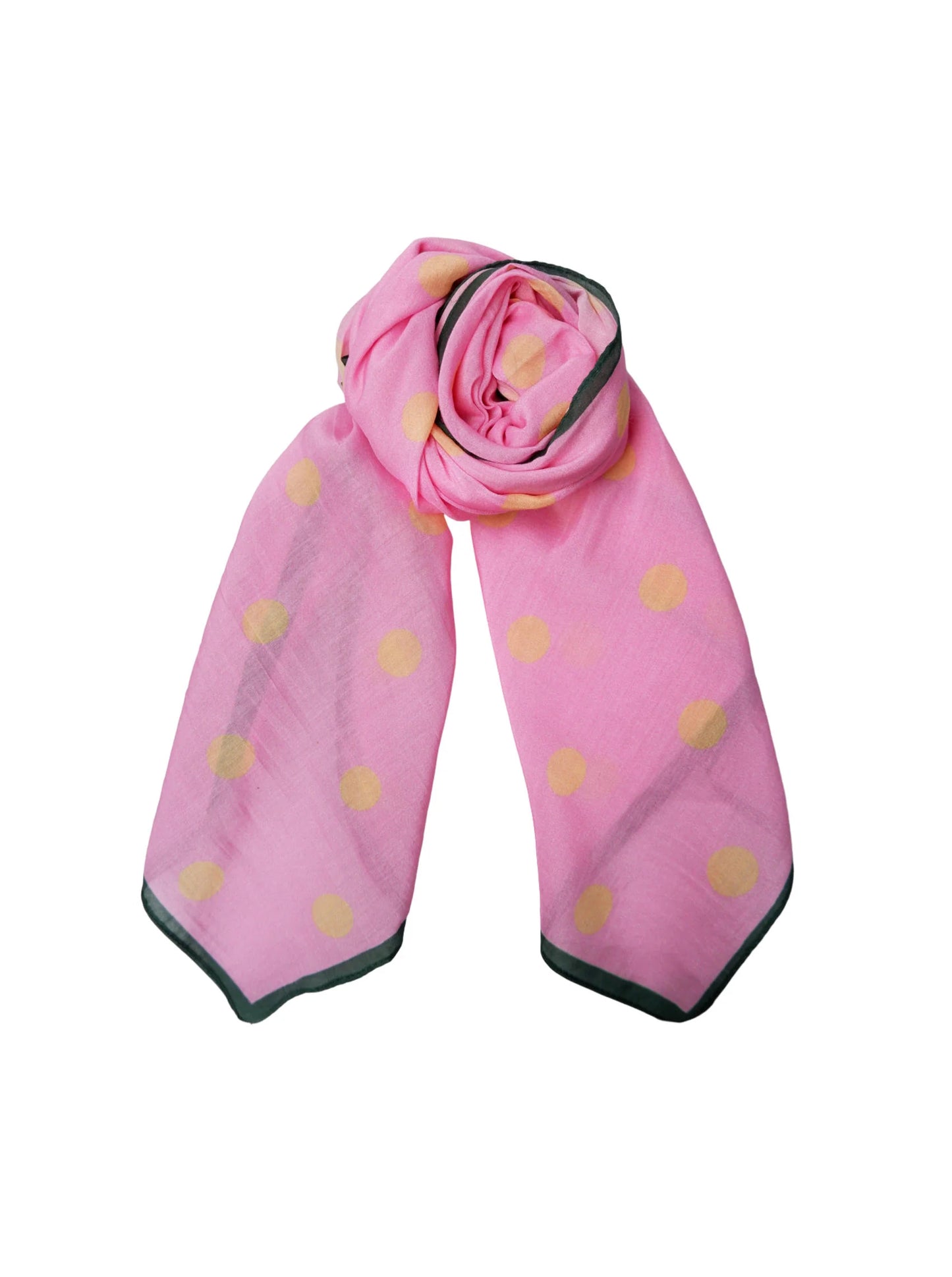 Black Colour Primula polka dot scarf in Pink