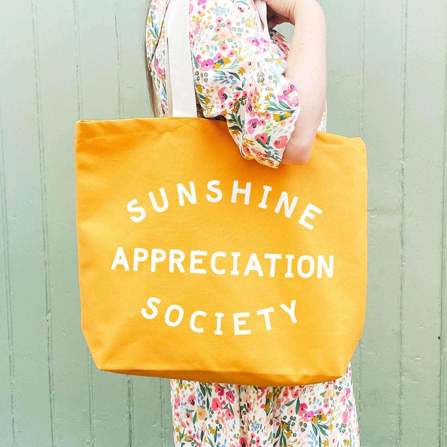 Sunshine appreciation Society large canvas Tote Bag - by Alphabet Bags