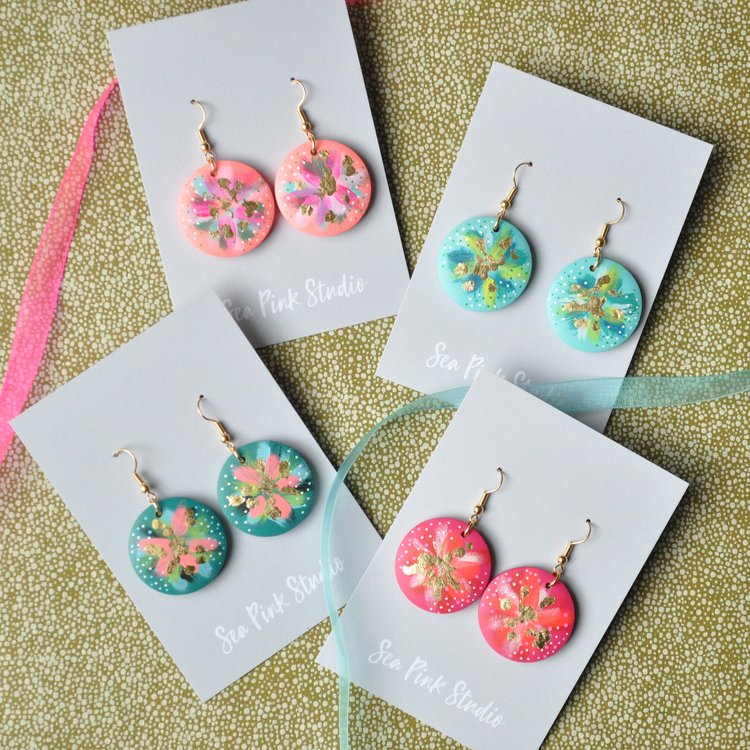 Jewel Coral Earrings