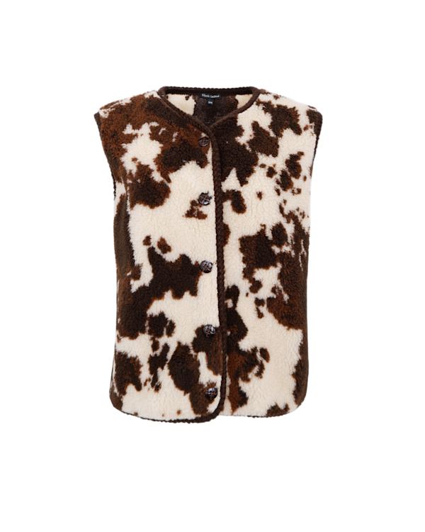 Black Colour Nora funky cow print Gillet