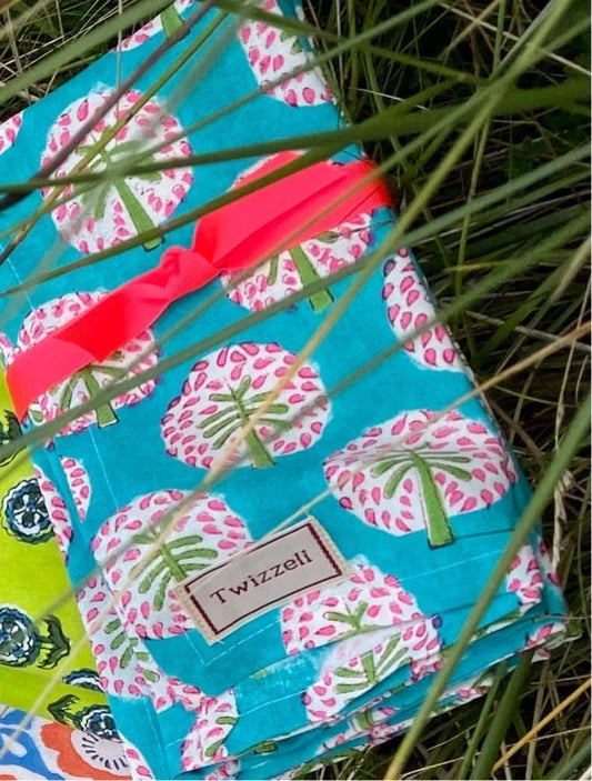 INDIAN BLOCK PRINT NAPKINS SET OF 4 - NEON TREE