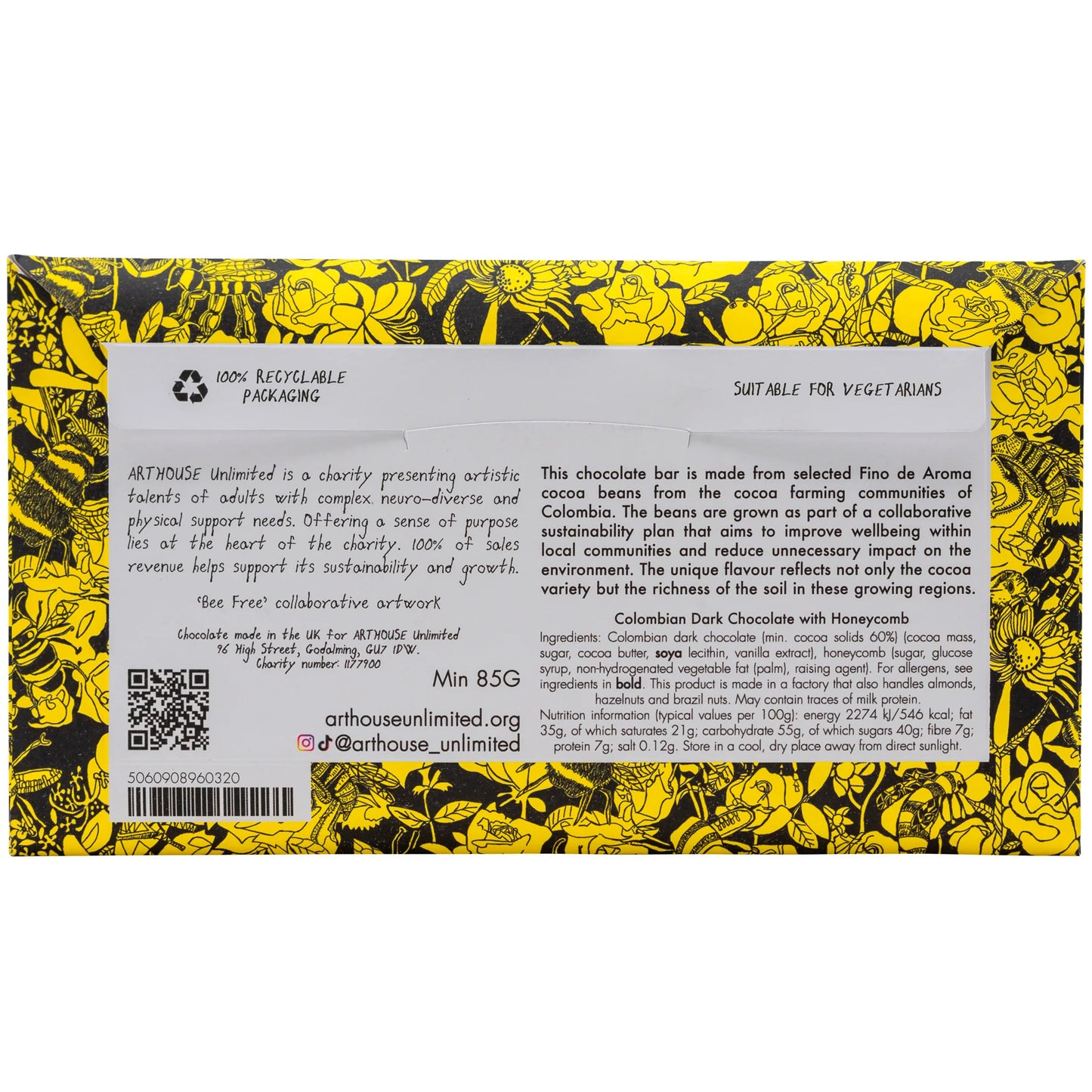 Arthouse unlimited Bee free chocolate bar