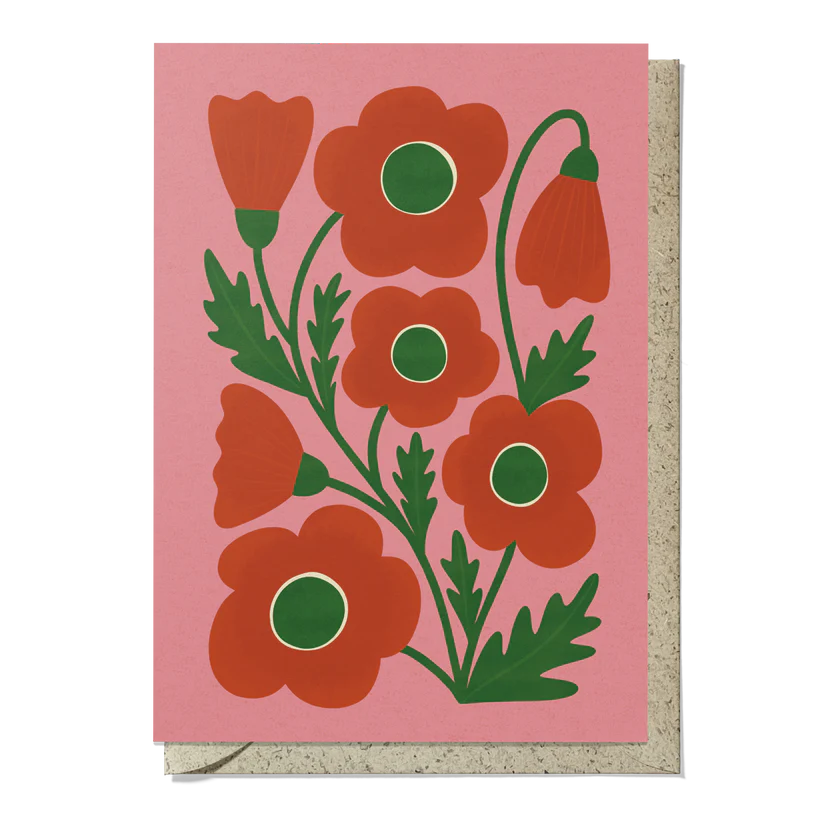 Bird and Co Studio Reusable Card Poppy
