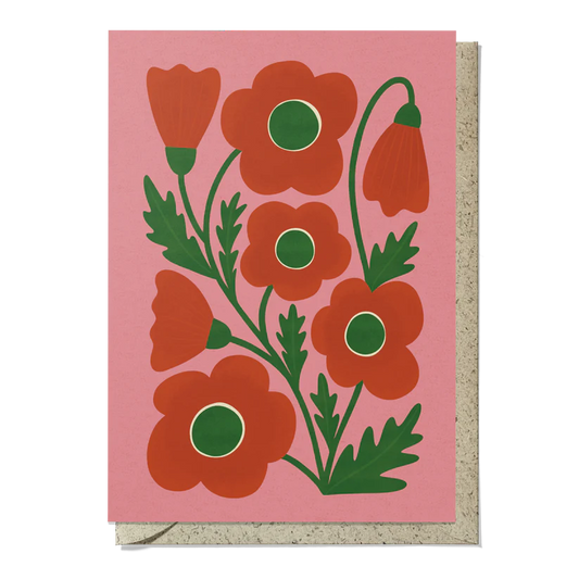 Bird and Co Studio Reusable Card Poppy