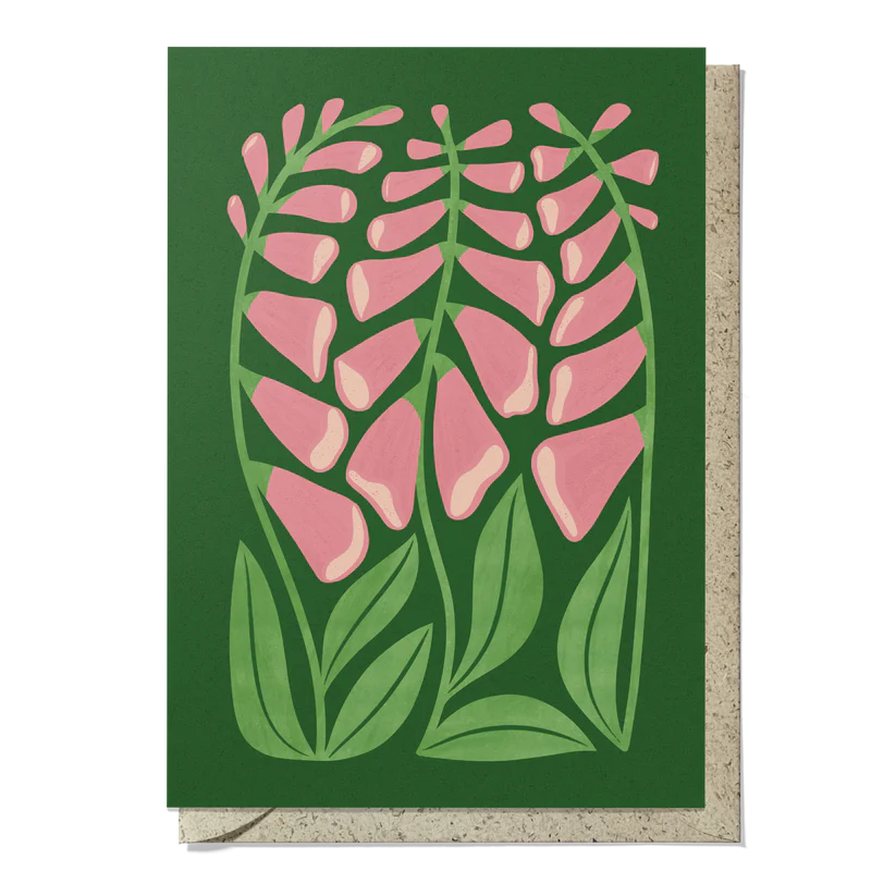 Bird and Co Studio Reuseable Art Card Foxgove