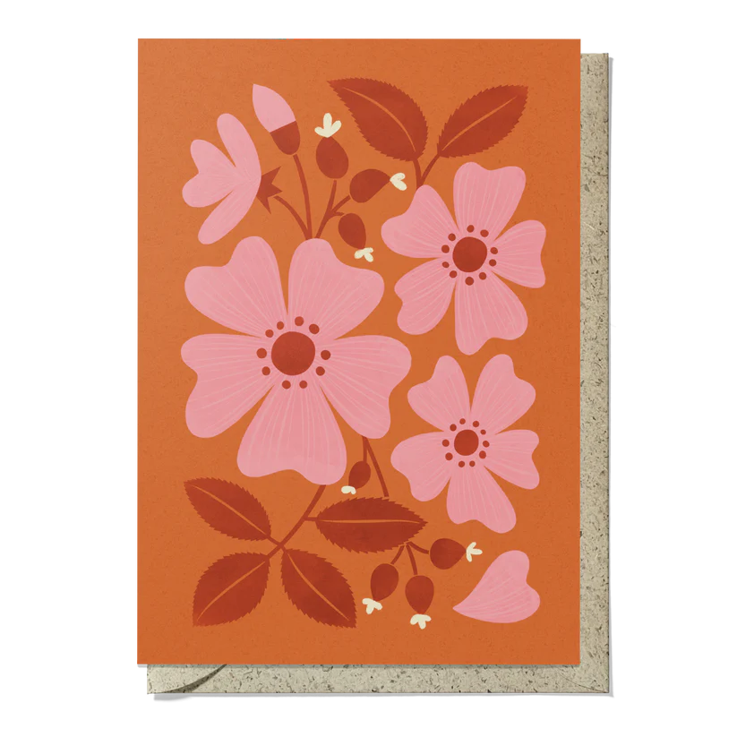 Bird and Co Reusable Art Card Wild Rose