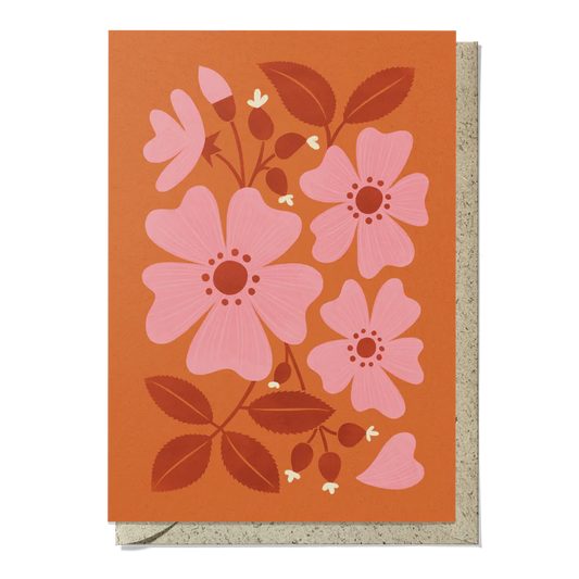 Bird and Co Reusable Art Card Wild Rose