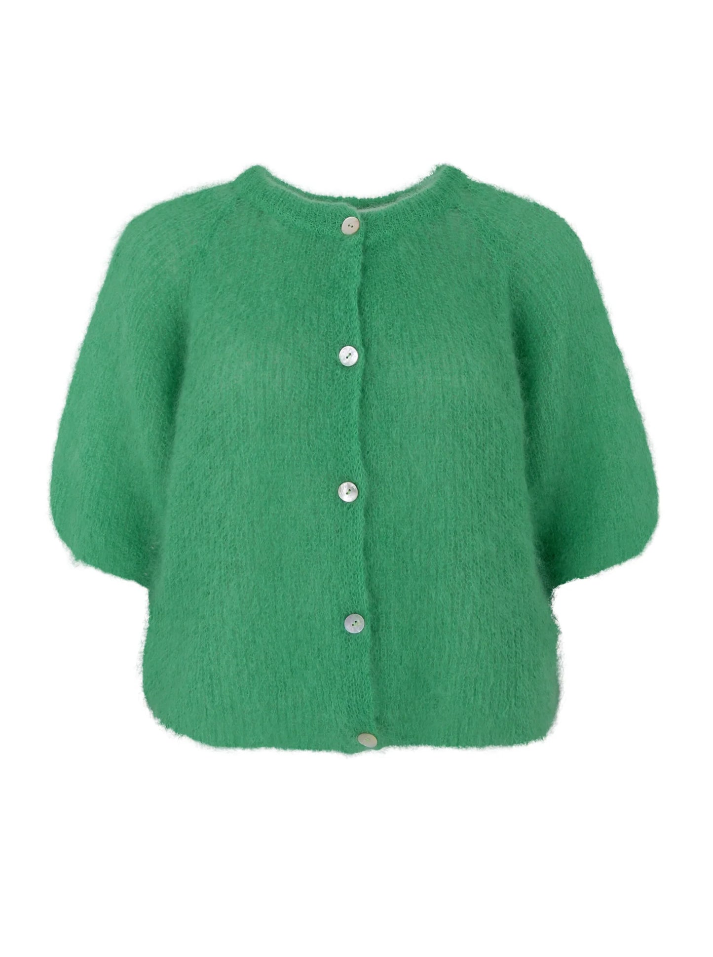 Black Colour Bjoerk Green patent knit Cardigan