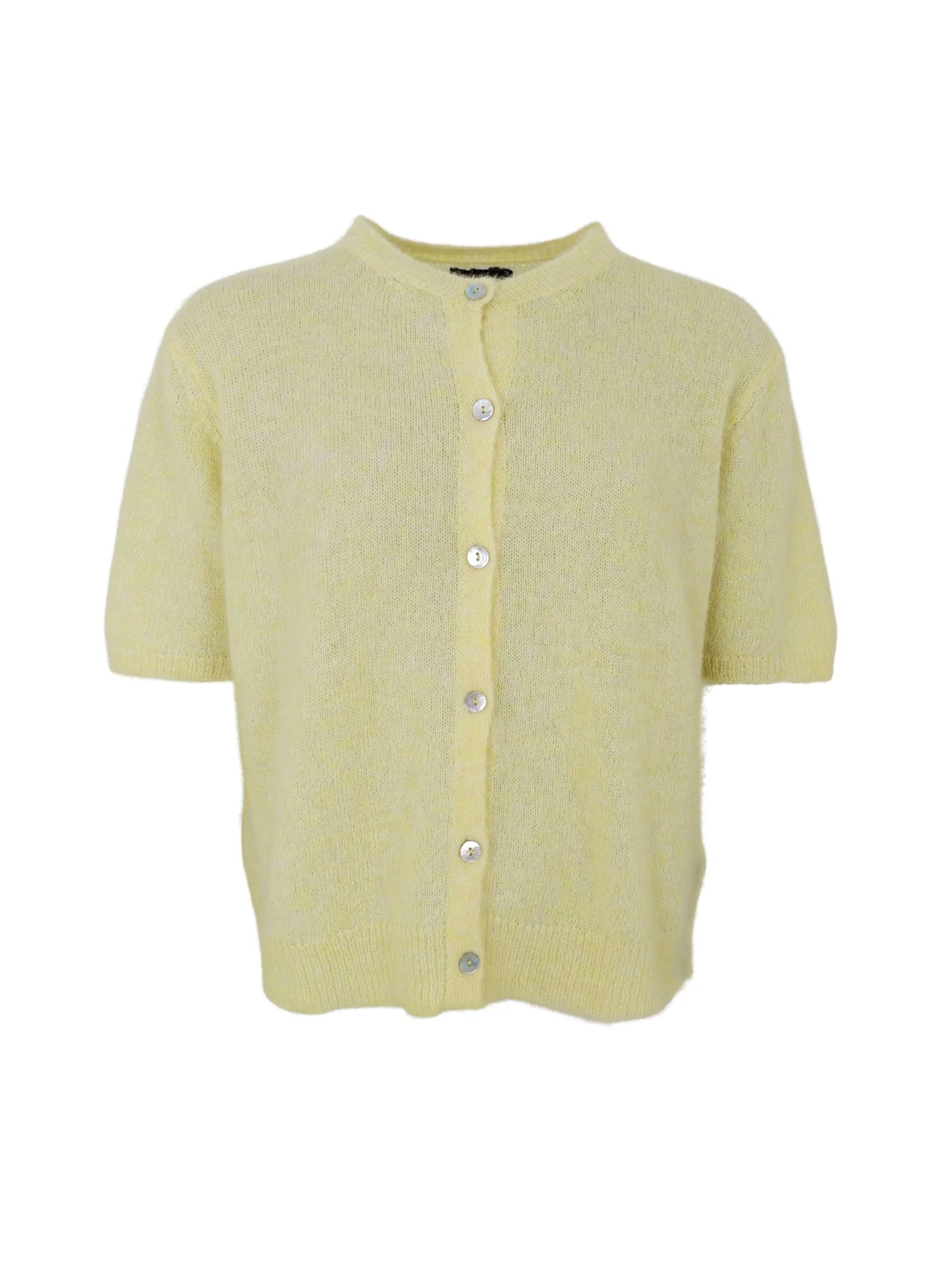 Black Colour Dell short sleeve cardigan in yellow