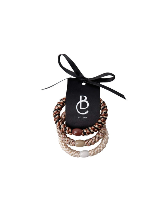 Black colour Kally hair ties earth mix
