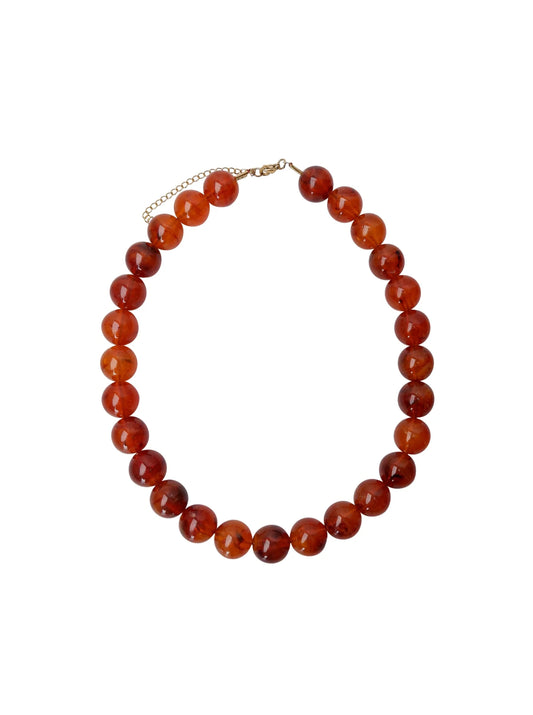 Black colour Milova beaded necklace in Amber