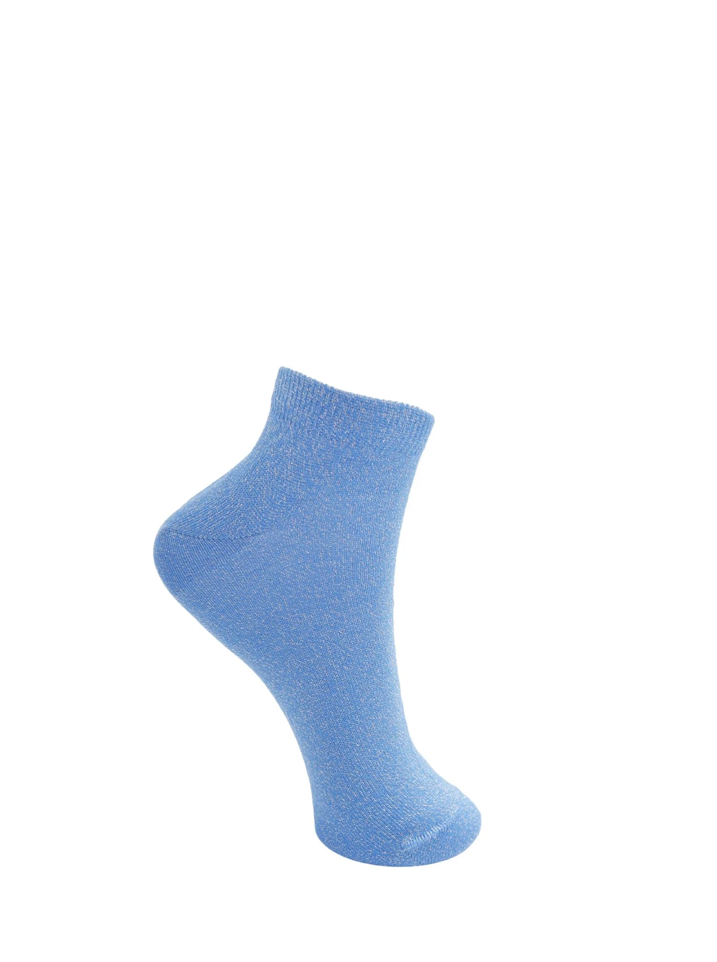 Black colour anclet glitter sock in cloud blue