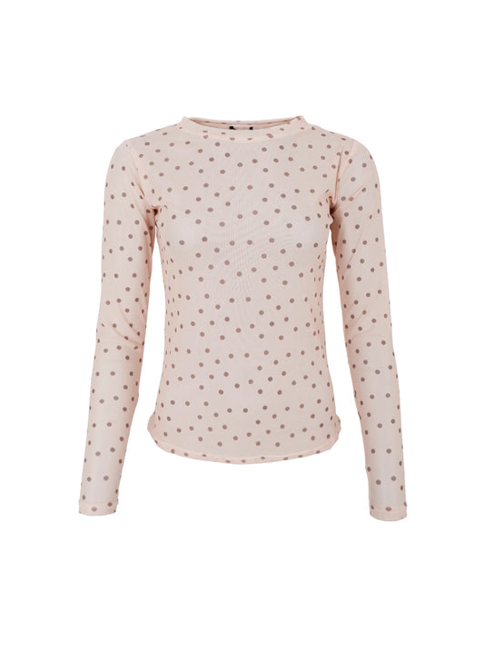 Black colour Annie mesh blouse Powder dot