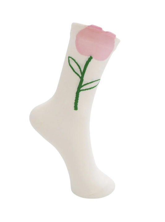 Black Colour Elira sock in creme