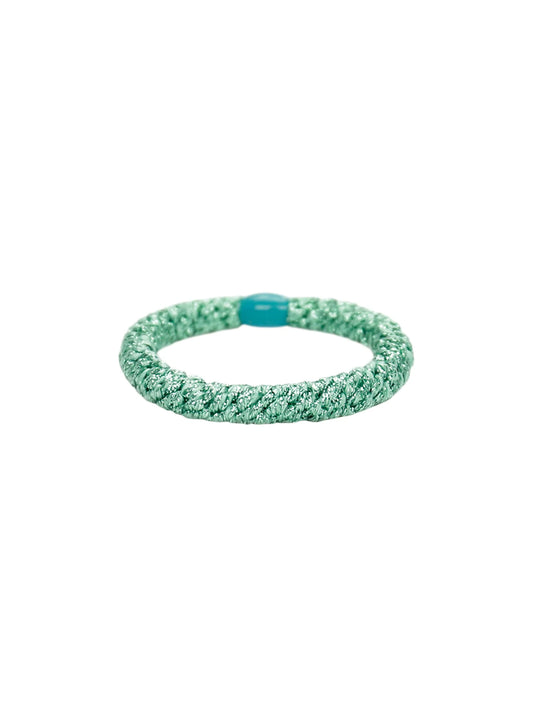 Black colour Kally hair tie in Carribean green