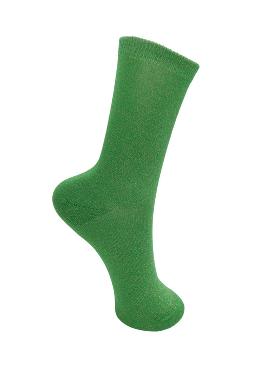 Black colour lurex socks in spring green