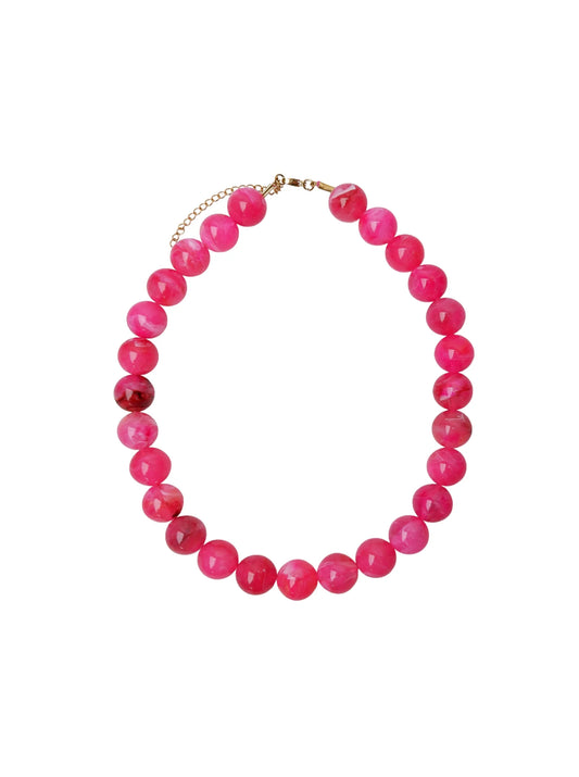 Black Colour milova beaded necklace in pink