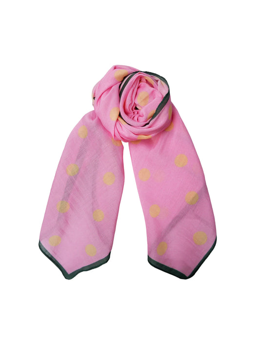 Black Colour Primula polka dot scarf in Pink
