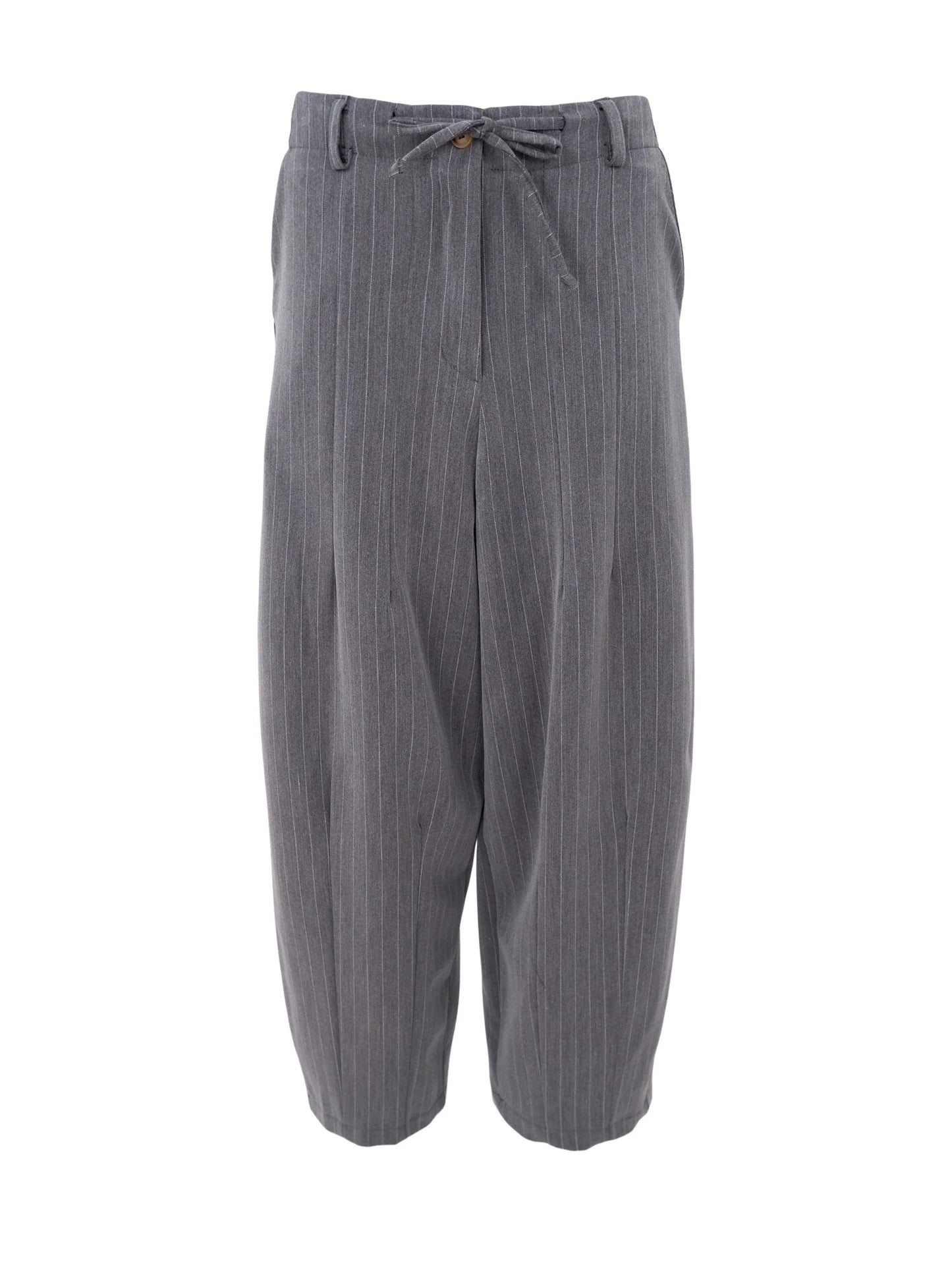 Black colour verona barrel baggy pant in grey