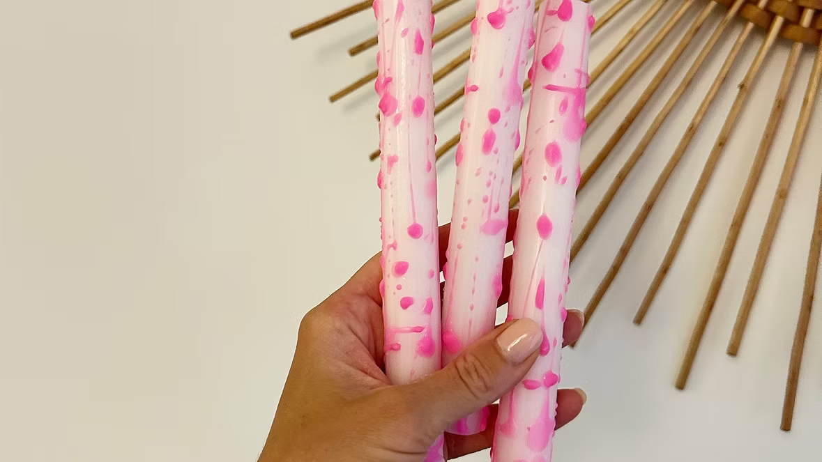 Cornish Glow Pink Splash candle set - made in Cornwall