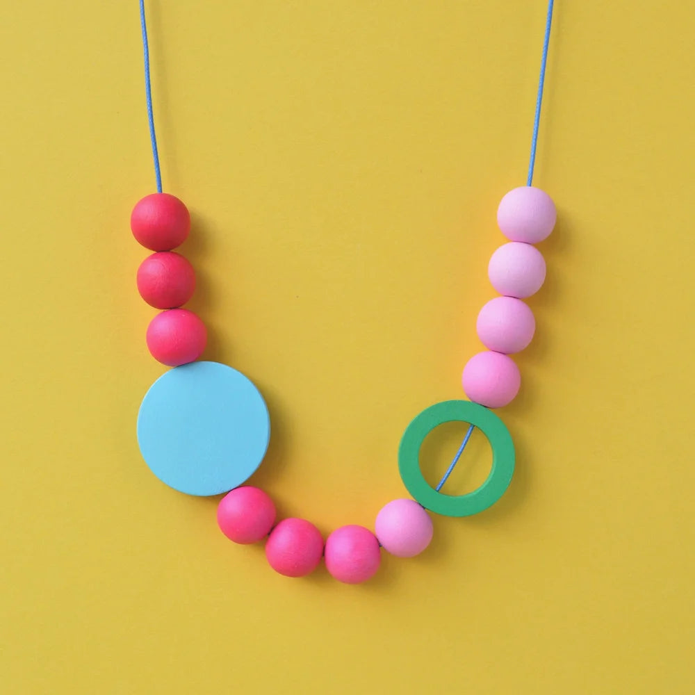 Ombre Pink Necklace Hand made in Cornwall by Seapink Studio