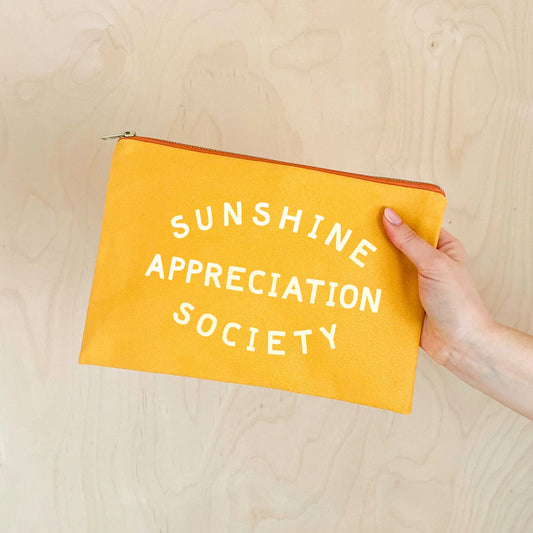 Sunshine appreciation Society Yellow Pouch by alphabet Bags