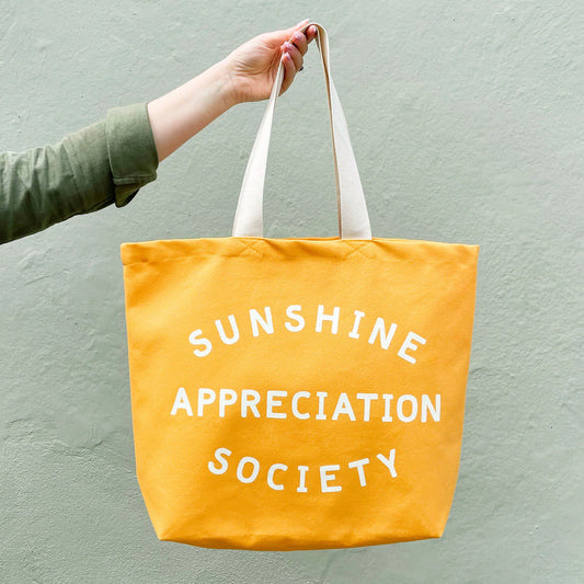 Sunshine appreciation Society large canvas Tote Bag - by Alphabet Bags