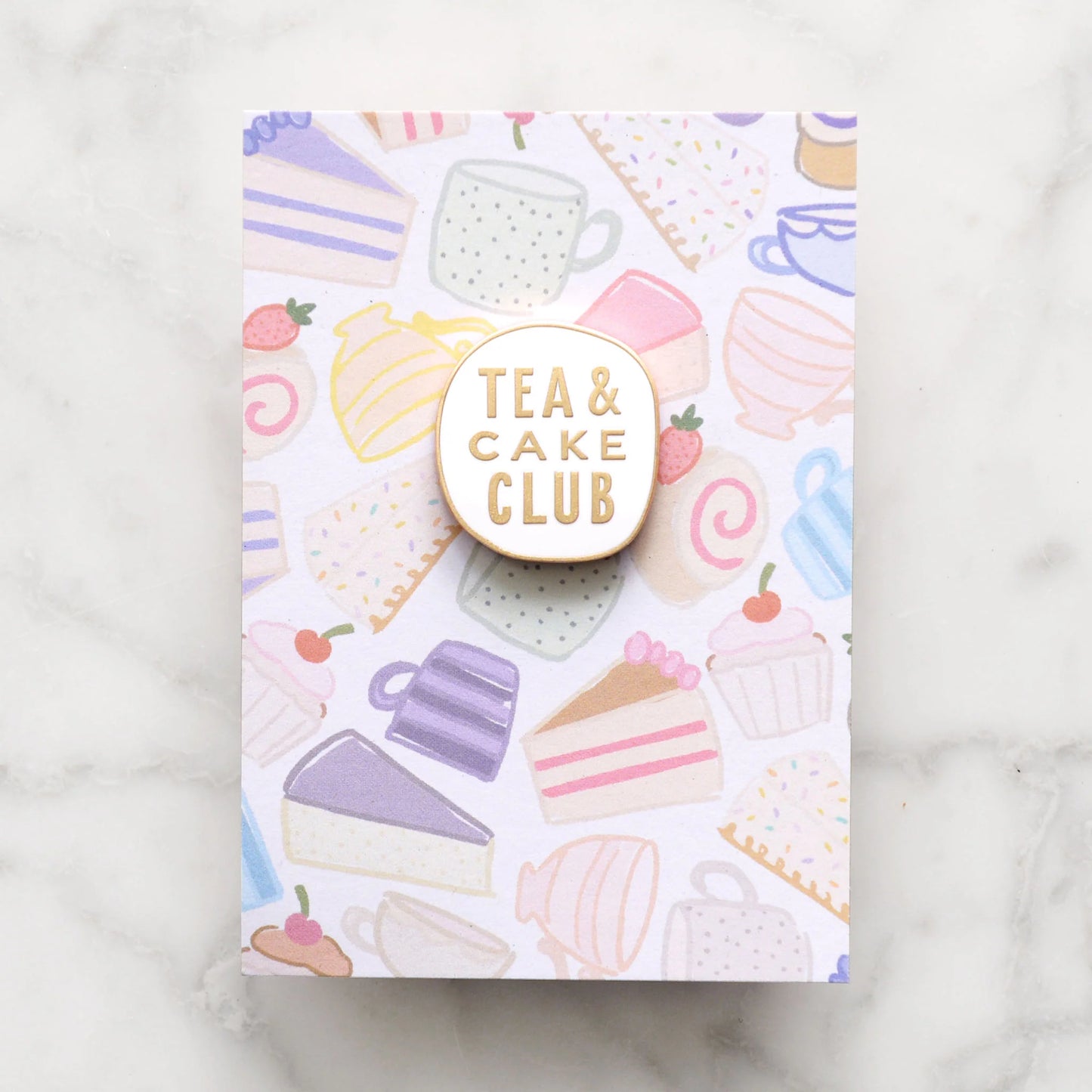 Tea and Cake Club enamel pin by Alphabet Bags