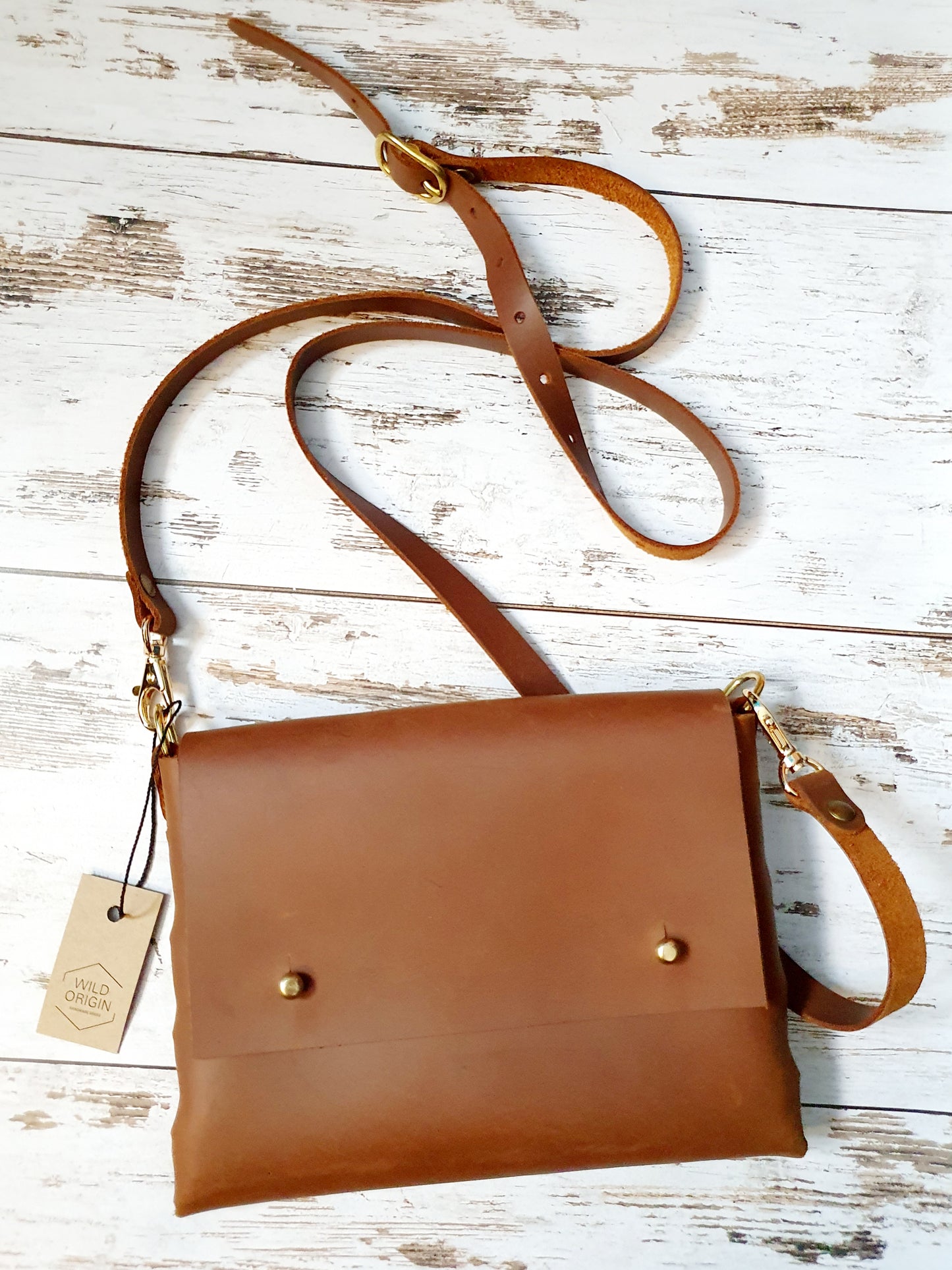 Tan Leather Cross Body Bag