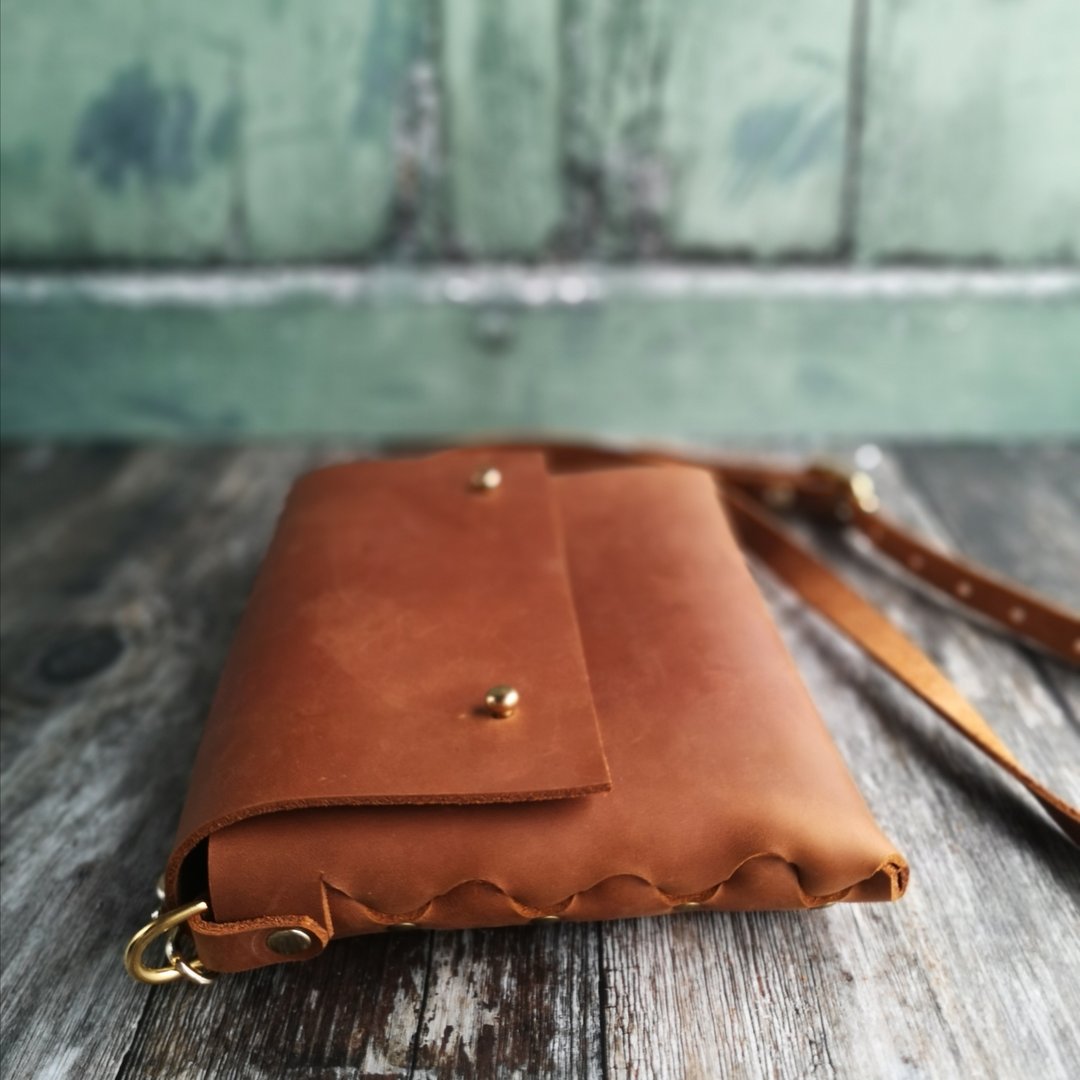 Tan Leather Cross Body Bag