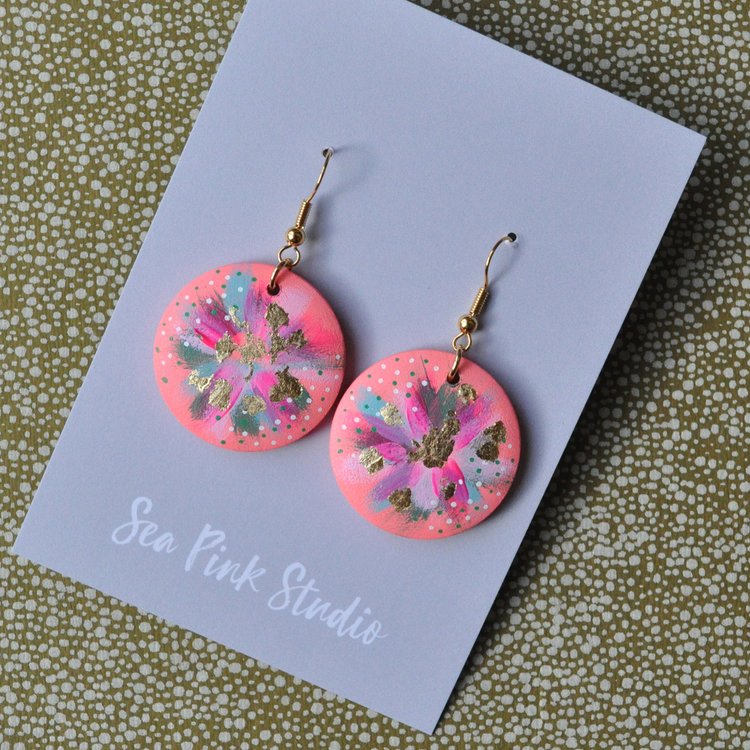 Jewel Coral Earrings