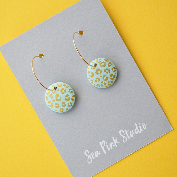 Pastel Leopard Hoops